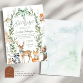 Groene Bos Dier Baby Shower Uitnodiging