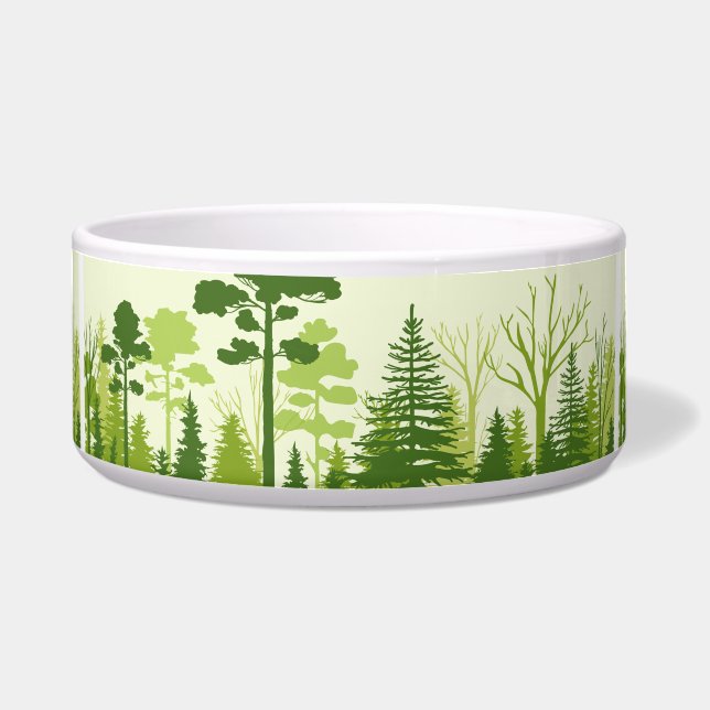Groene bos hondenbakken voerbakje (Voorkant)