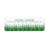 Groene bos houten bruiloft etiket (Voorkant)