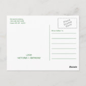 Groene bos houtland bruiloft bedankt briefkaart (Achterkant)