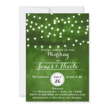 Groene bos kerstverlichting Trouw uitnodiging