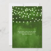 Groene bos kerstverlichting trouw uitnodiging (Achterkant)
