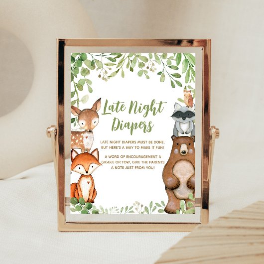 Groene Bos Shower Late Night Luier Teken Poster