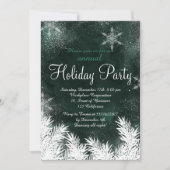 Groene bos sneeuwvlok winter corporate vakantie kaart (Voorkant)