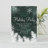 Groene bos sneeuwvlok winter corporate vakantie kaart (Staand voorkant)
