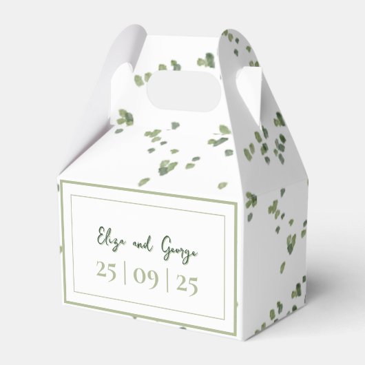 Groene bos-thema All-in-one trouwuitnodiging Bedankdoosjes (Voorkant Zijde)