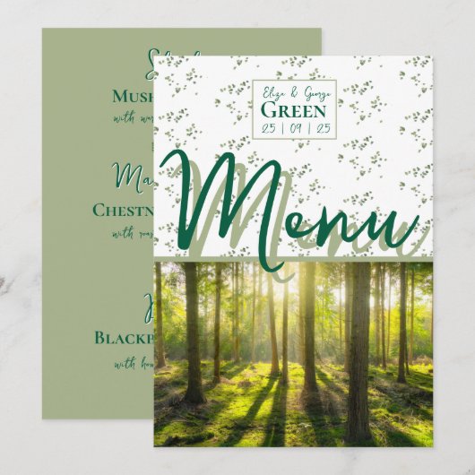 Groene Bos Thema Menu (Voorkant / Achterkant)