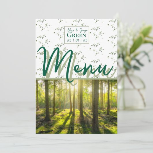 Groene Bos Thema Menu (Staand voorkant)