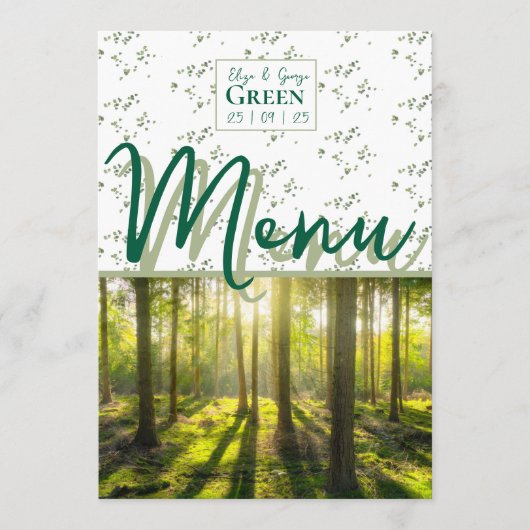 Groene Bos Thema Menu (Voorkant)