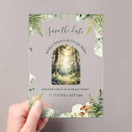 groene bos waterverf boho bruiloft acryl uitnodigingen
