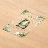 groene bos waterverf boho bruiloft acryl uitnodigingen (Laagn)
