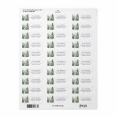 Groene bos waterverf bomen etiket (Full Sheet)