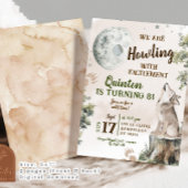 Groene Bos Wolf Howling Verjaardag Kaart