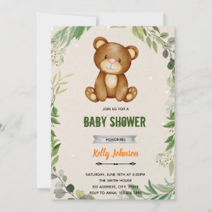 Groene bosbeer verjaardagsuitnodiging voor baby sh kaart