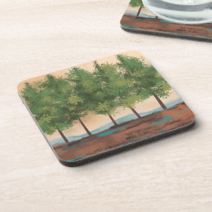 Groene Bosbomen Abstract Landschap  Bier Onderzetter