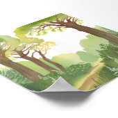 Groene bosbomen | Natuur mooie aquarel Poster (Hoek)