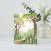 Groene bosbomen | Natuur Mooie Waterverf Briefkaart (Staand voorkant)