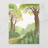 Groene bosbomen | Natuur Mooie Waterverf Briefkaart (Voorkant)
