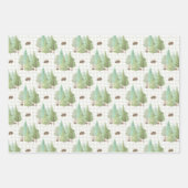 Groene bosbomen paddenstoelen inpakpapier vel (Voorkant)