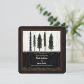 Groene bosbomen Rustieke bosbruiloft Kaart (Staand voorkant)