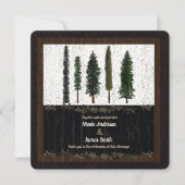 Groene bosbomen Rustieke bosbruiloft Kaart (Voorkant)