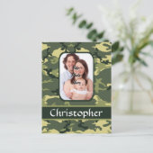 Groene boscamouflage briefkaart (Staand voorkant)