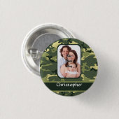 Groene boscamouflage ronde button 3,2 cm (Voorkant /achterkant)