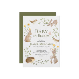 Groene bosdieren Woodland Baby in Bloom Kaart