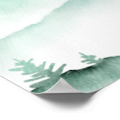 Groene bosgebergte Rustic Waterverf Wedding Poster (Hoek)