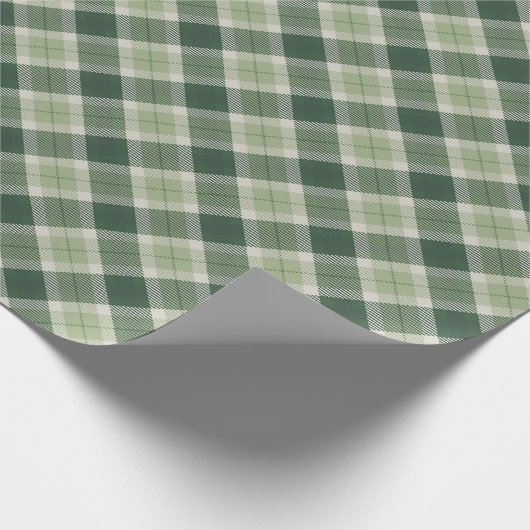 Groene bosplaid cadeaupapier (Hoek)