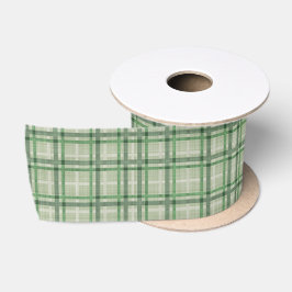 Groene bosplaid satijnen lint
