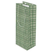 Groene bosplaid wijn cadeautas (Voorkant Gekanteld)