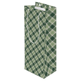 Groene bosplaid wijn cadeautas