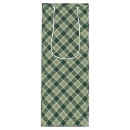 Groene bosplaid wijn cadeautas