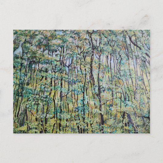 Groene bosschildering briefkaart (Voorkant)
