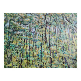 Groene bosschildering foto afdruk