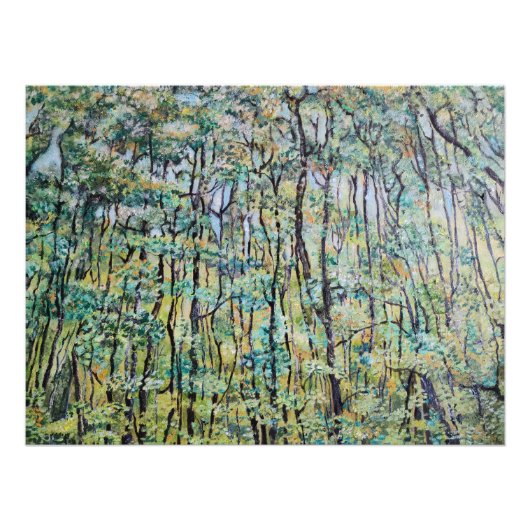 Groene bosschildering foto afdruk (Voorkant)