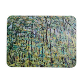 Groene bosschildering magneet