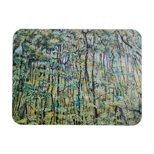 Groene bosschildering magneet (Horizontaal)