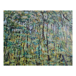 Groene bosschildering perfect poster