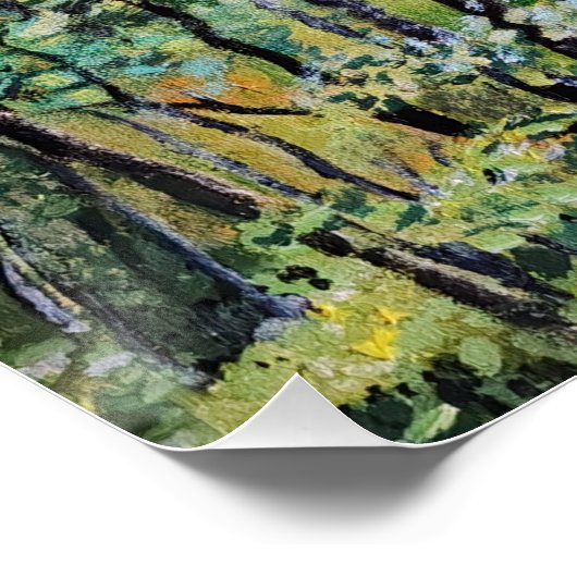 Groene bosschildering perfect poster (Hoek)