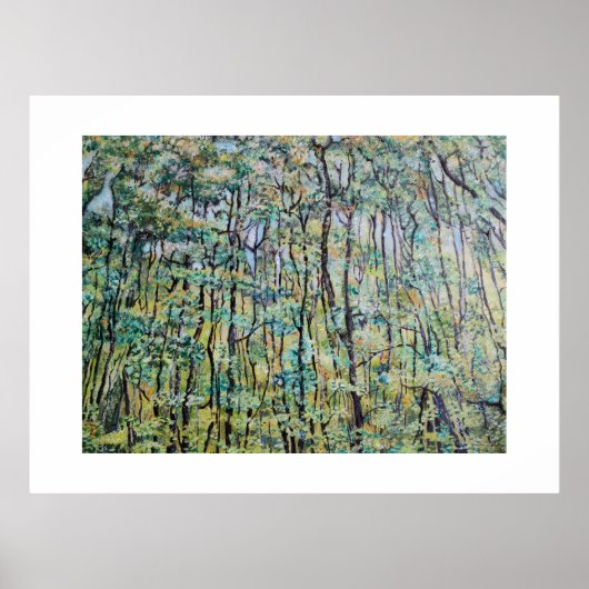 Groene bosschildering poster (Voorkant)