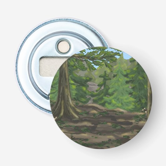 Groene Bossen Button Flesopener (Voorkant)