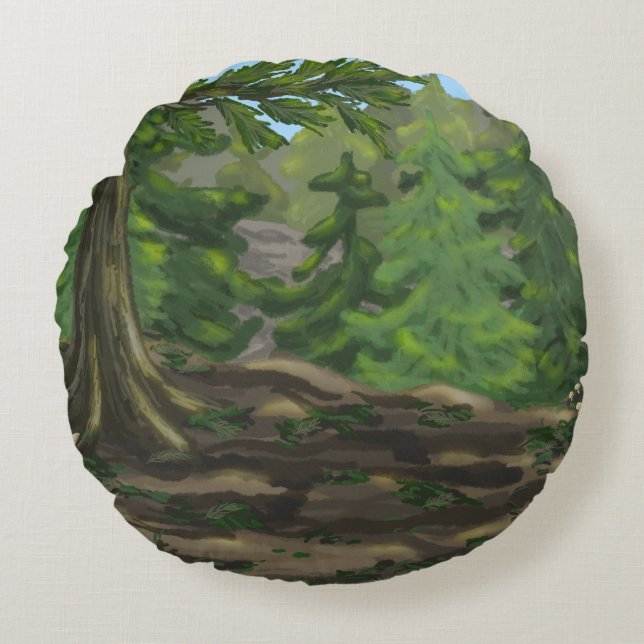 Groene Bossen Rond Kussen (Voorkant)