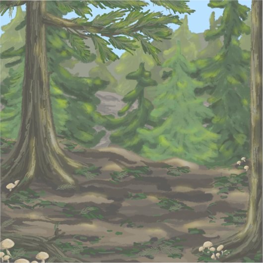 Groene Bossen Sticker (Voorkant)