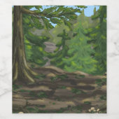 Groene Bossen Wijn Etiket (Enkel label)