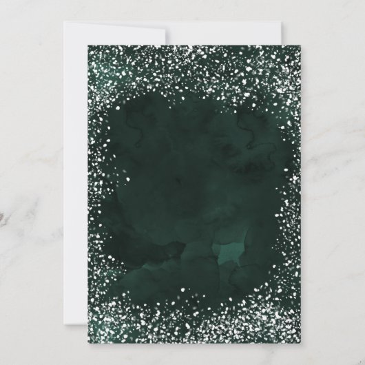 Groene bossneeuw waterverf zakelijke vakantie kaart (Achterkant)