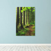Groene boswandeling landschappelijk canvas afdruk (Insitu (Houten vloer))