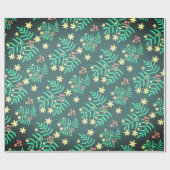 Groene Botanica Kerst Modern Minimaal Cadeaupapier (Vlak)