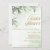 Groene Botanicals Foster Care Kind / Baby shower Kaart (Voorkant)